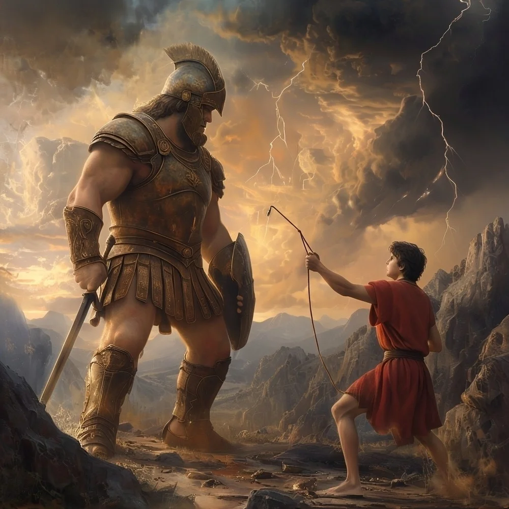 David and Goliath In A Frame 8x10 Picture AI Print